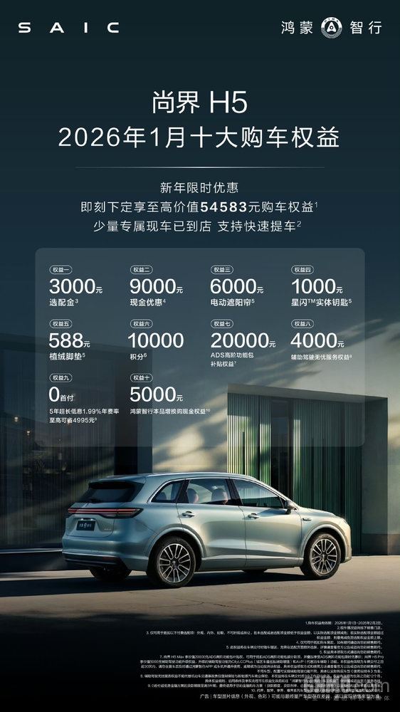 堪称价格最香的鸿蒙智行 尚界H5累计交付破3万