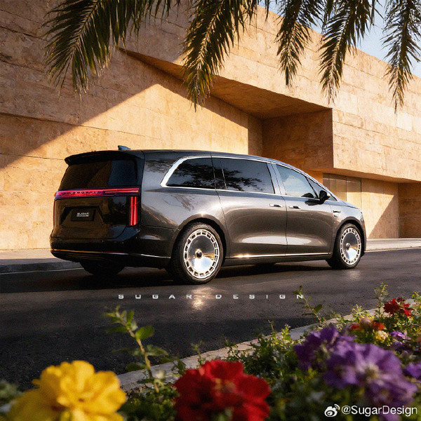 尊界MPV渲染图一览 配贯穿式星河尾灯 搭载华为ADS 4