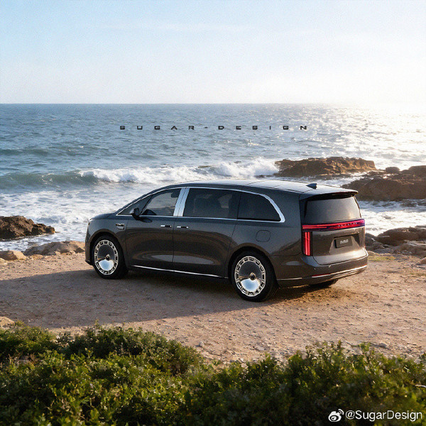 尊界MPV渲染图一览 配贯穿式星河尾灯 搭载华为ADS 4