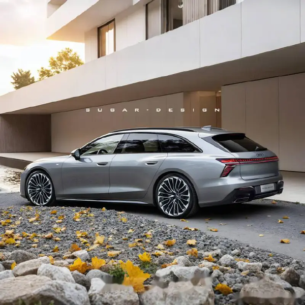 奥迪A7L旅行车渲染图 上汽奥迪A7L旅行车无伪装谍照曝光 黑色后包围硕大