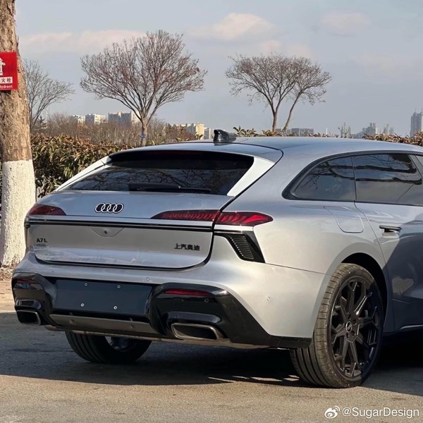 奥迪A7L旅行车谍照 上汽奥迪A7L旅行车无伪装谍照曝光 黑色后包围硕大