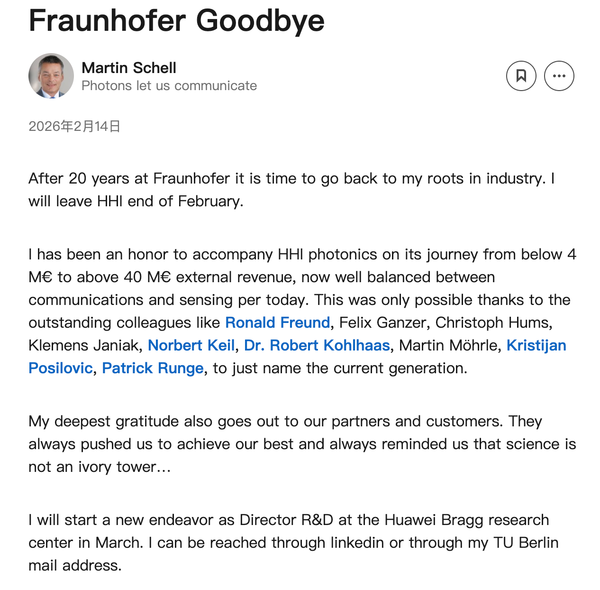 顶尖光学专家加盟华为 任英国布拉格研究中心研发总监 顶尖光学专家加盟华为 任英国布拉格研究中心研发总监