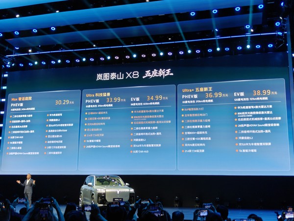 30.29万-38.99万 &ldquo;五座新王&rdquo;岚图泰山X8正式开启预售