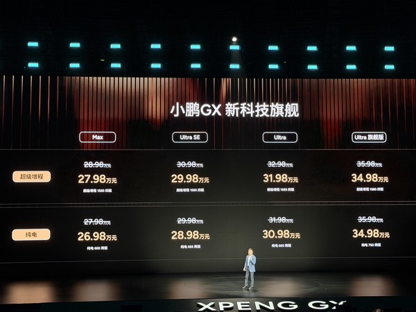 小鹏GX上市价格惊喜 全尺寸SUV售价27.98万元起