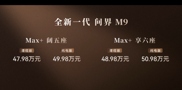 全新一代问界M9发布 华为六激光雷达加持 48万起售