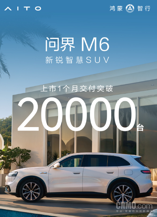 全系标配896线激光雷达 问界M6上市1个月交付突破20000台 全系标配896线激光雷达 问界M6上市1个月交付突破20000台