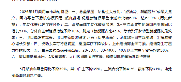 乘联会发布5月乘用车数据 燃油车零售量暴跌39% 乘联会发布5月乘用车数据 燃油车零售量暴跌39%