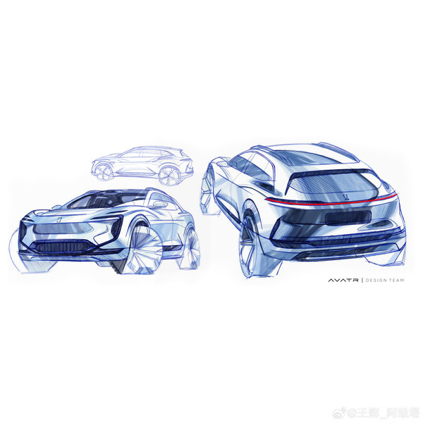 阿维塔07L设计手稿 阿维塔07L设计手稿公布 将搭载华为乾崑智驾ADS 5系统