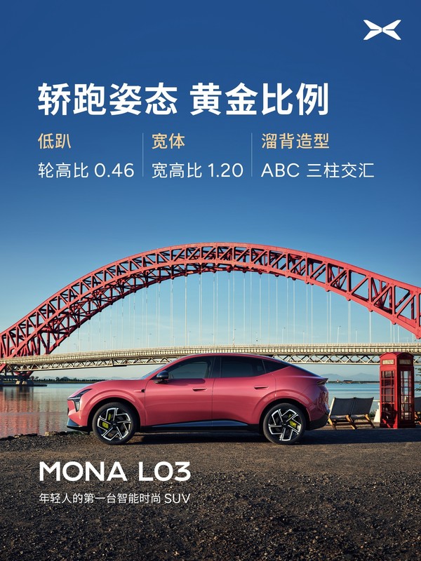 小鹏MONA L03设计细节公布 无边框车门+星舰大灯