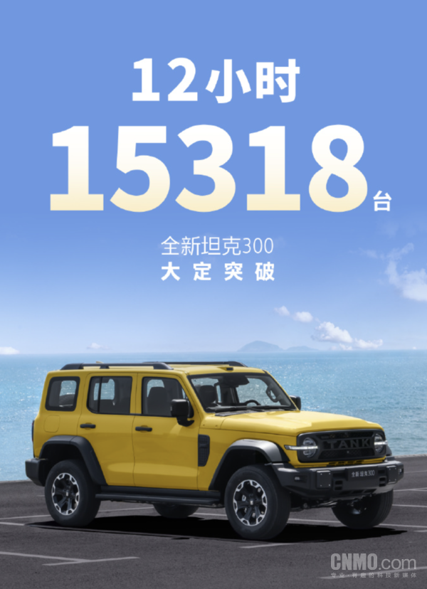 19.98万起!全新坦克300大定开启12小时订单破1.5万台 19.98万起!全新坦克300大定开启12小时订单破1.5万台