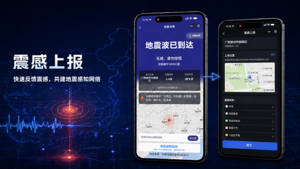 中国地震台网小程序正式上线“震感上报”能力 中国地震台网小程序正式上线“震感上报”能力