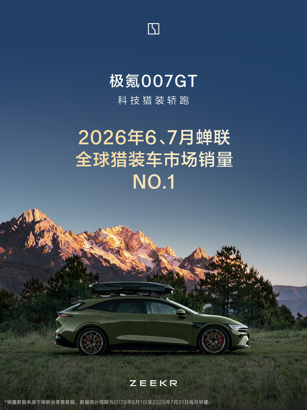 极氪007GT蝉联全球猎装车市场销量冠军 猎装用户超39万 极氪007GT蝉联全球猎装车市场销量冠军 猎装用户超39万