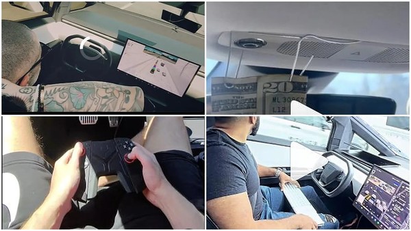 相关视频画面 特斯拉车主炫耀FSD违法驾驶视频成风潮:睡觉、玩游戏…