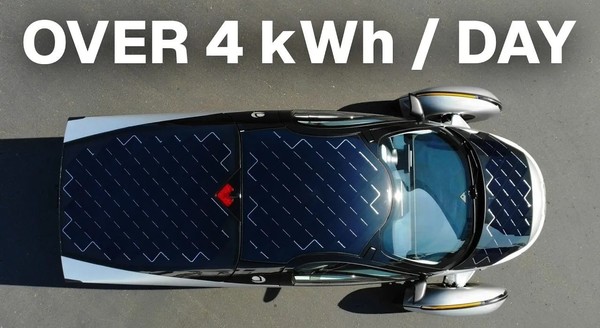 Aptera太阳能电动车 Aptera太阳能电动车日均发电4.75度 通勤族数周不用插电