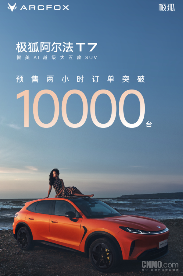 极狐阿尔法T7预售两小时订单破万台!13.78万元起 极狐阿尔法T7预售两小时订单破万台!13.78万元起