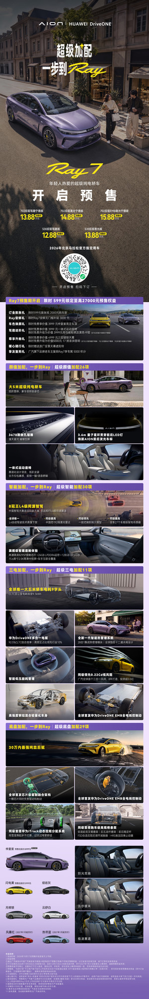 广汽埃安Ray7开启预售 预售价12.88万元起 广汽埃安Ray7开启预售 预售价12.88万元起